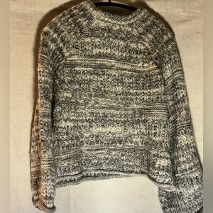 Gray and Cream Knit Sweater